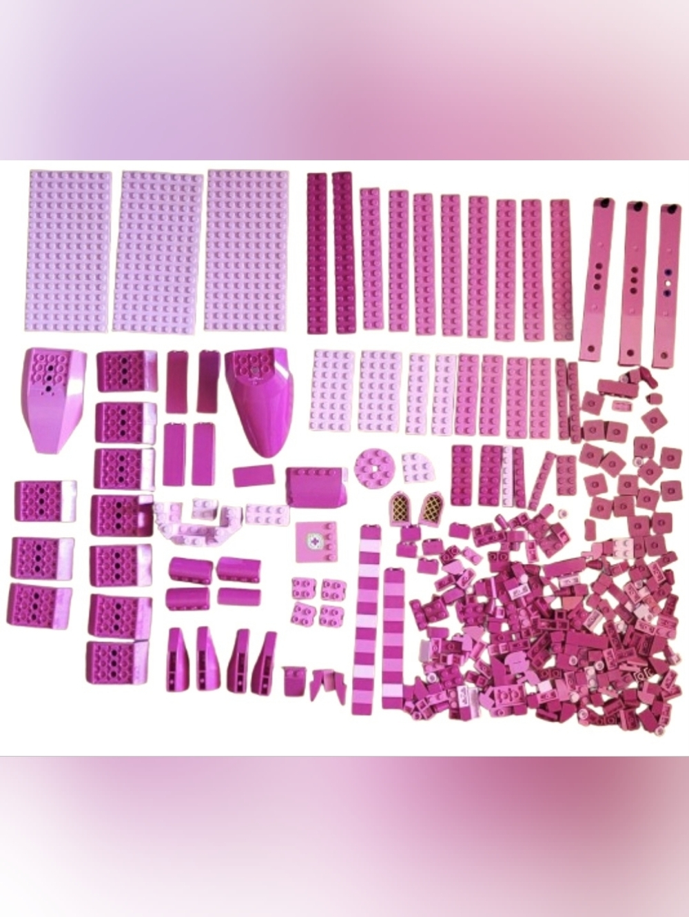 Lego Pink, Reddish Violet, Bulk Lot, Magenta, Plate, Fuselage, Supports, Columns